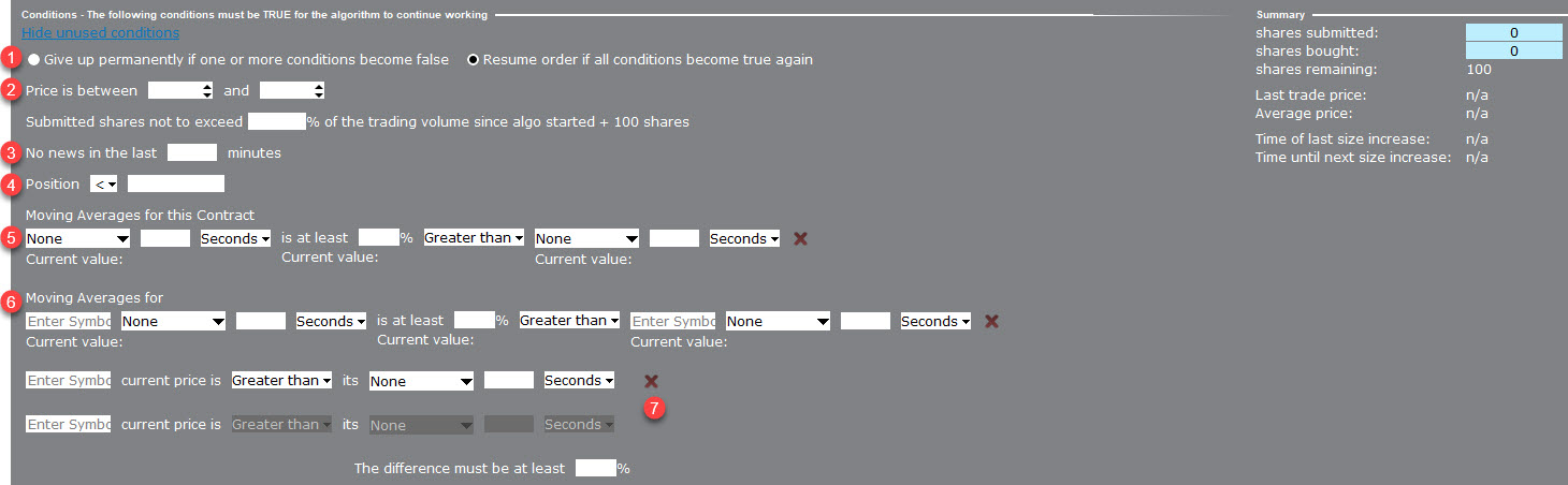 The define algo conditions details in TWS. 